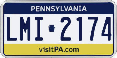 PA license plate LMI2174