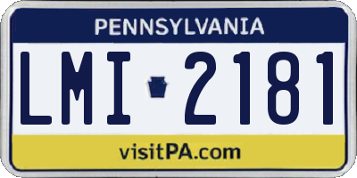 PA license plate LMI2181