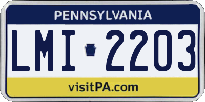 PA license plate LMI2203