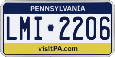 PA license plate LMI2206