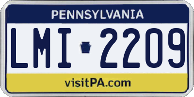 PA license plate LMI2209