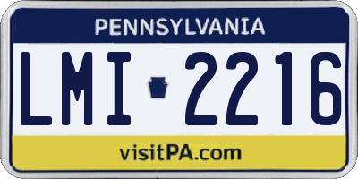 PA license plate LMI2216