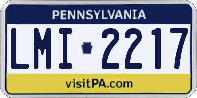 PA license plate LMI2217