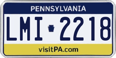 PA license plate LMI2218