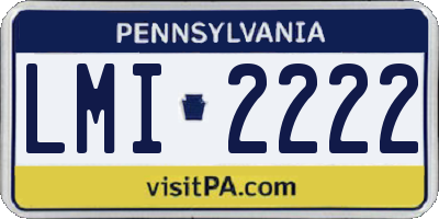 PA license plate LMI2222