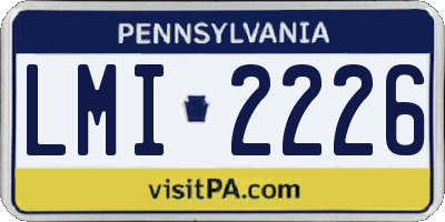 PA license plate LMI2226