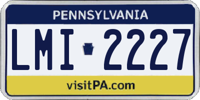 PA license plate LMI2227