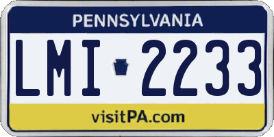 PA license plate LMI2233