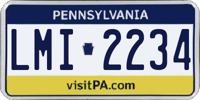 PA license plate LMI2234