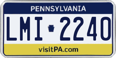 PA license plate LMI2240