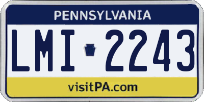 PA license plate LMI2243