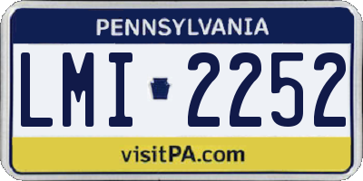 PA license plate LMI2252