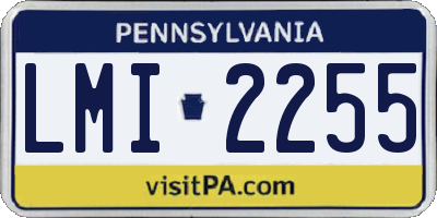 PA license plate LMI2255