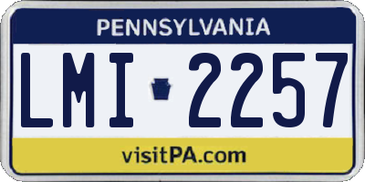 PA license plate LMI2257