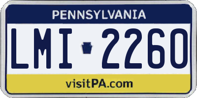 PA license plate LMI2260