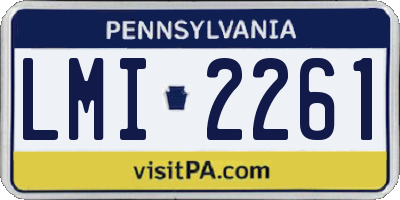 PA license plate LMI2261