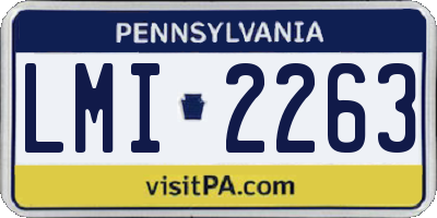 PA license plate LMI2263