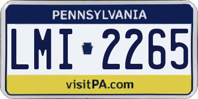 PA license plate LMI2265