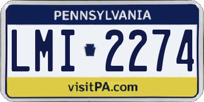 PA license plate LMI2274