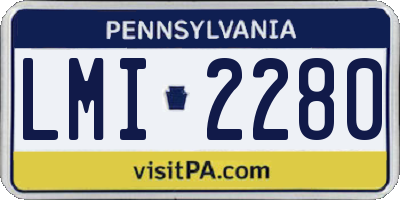 PA license plate LMI2280