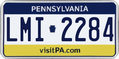 PA license plate LMI2284