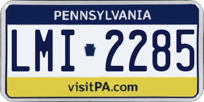 PA license plate LMI2285