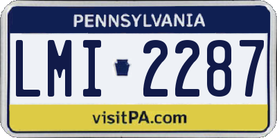 PA license plate LMI2287