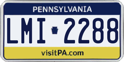 PA license plate LMI2288