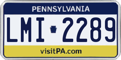 PA license plate LMI2289