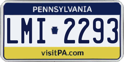 PA license plate LMI2293