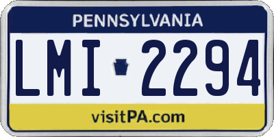 PA license plate LMI2294