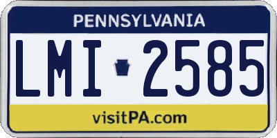 PA license plate LMI2585