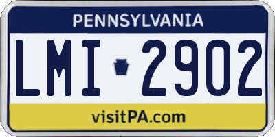 PA license plate LMI2902