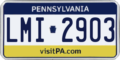 PA license plate LMI2903