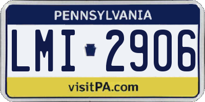 PA license plate LMI2906