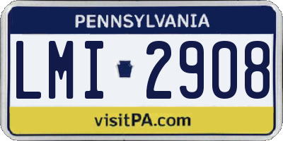 PA license plate LMI2908