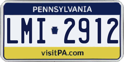PA license plate LMI2912