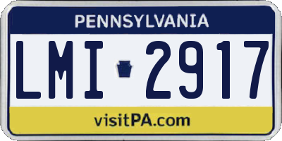 PA license plate LMI2917