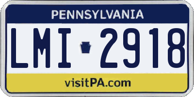 PA license plate LMI2918