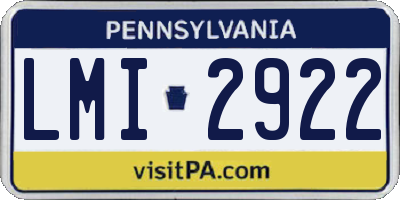 PA license plate LMI2922