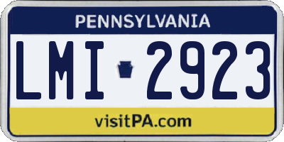 PA license plate LMI2923
