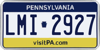 PA license plate LMI2927