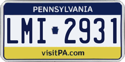 PA license plate LMI2931