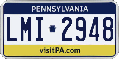 PA license plate LMI2948