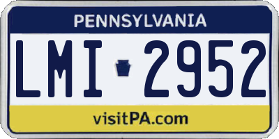 PA license plate LMI2952