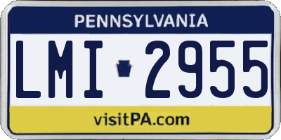 PA license plate LMI2955