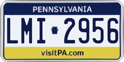 PA license plate LMI2956