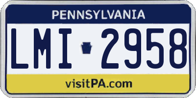 PA license plate LMI2958