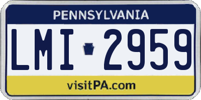 PA license plate LMI2959