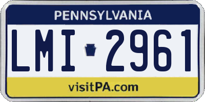 PA license plate LMI2961